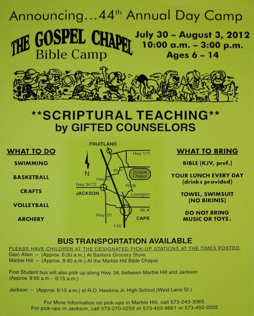 2012 Day Bible Camp Flyer